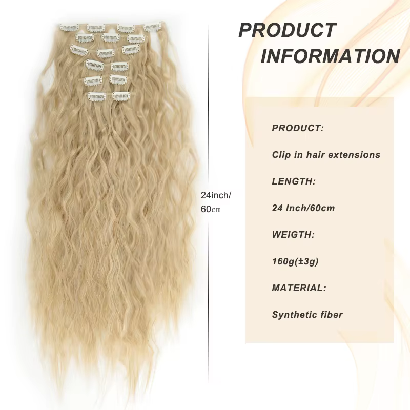 Extensions de cheveux longs bouclés naturels noirs de 24 pouces