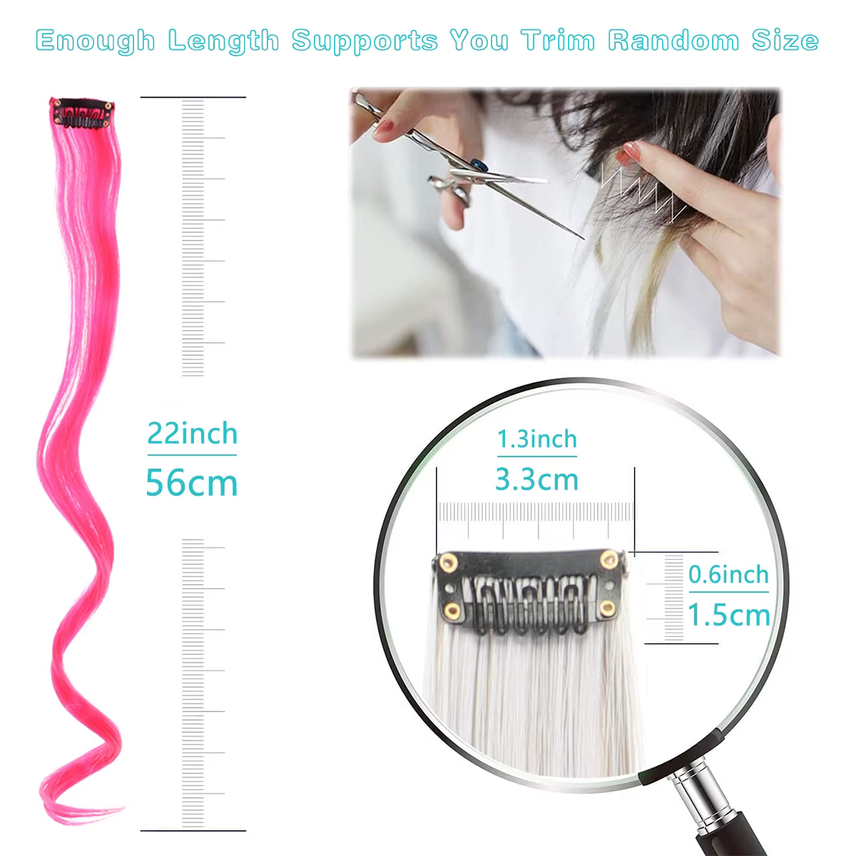 Extensions de cheveux synthétiques avec une pince