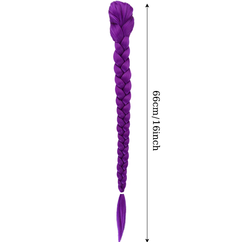 Queue de cheval synthétique tressée violette pour enfants