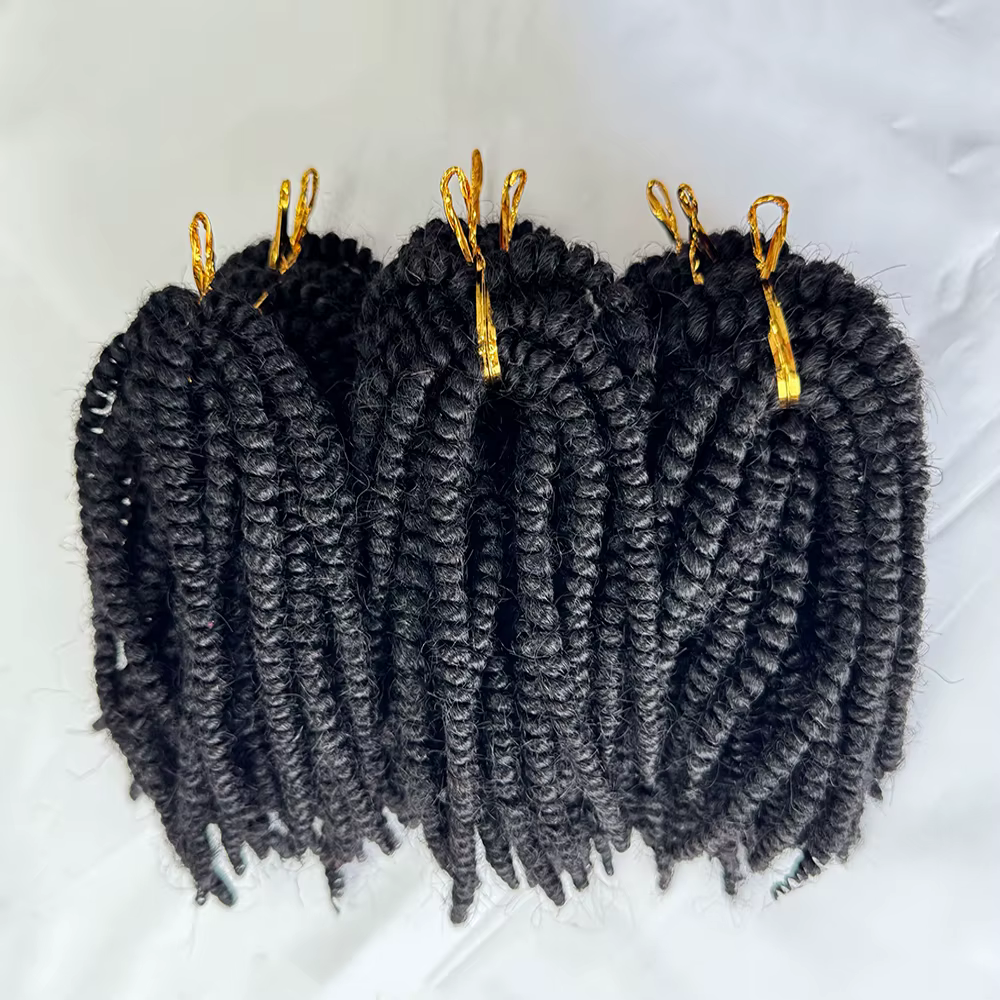 Printemps torsion Crochet cheveux 100% humain moelleux bombe