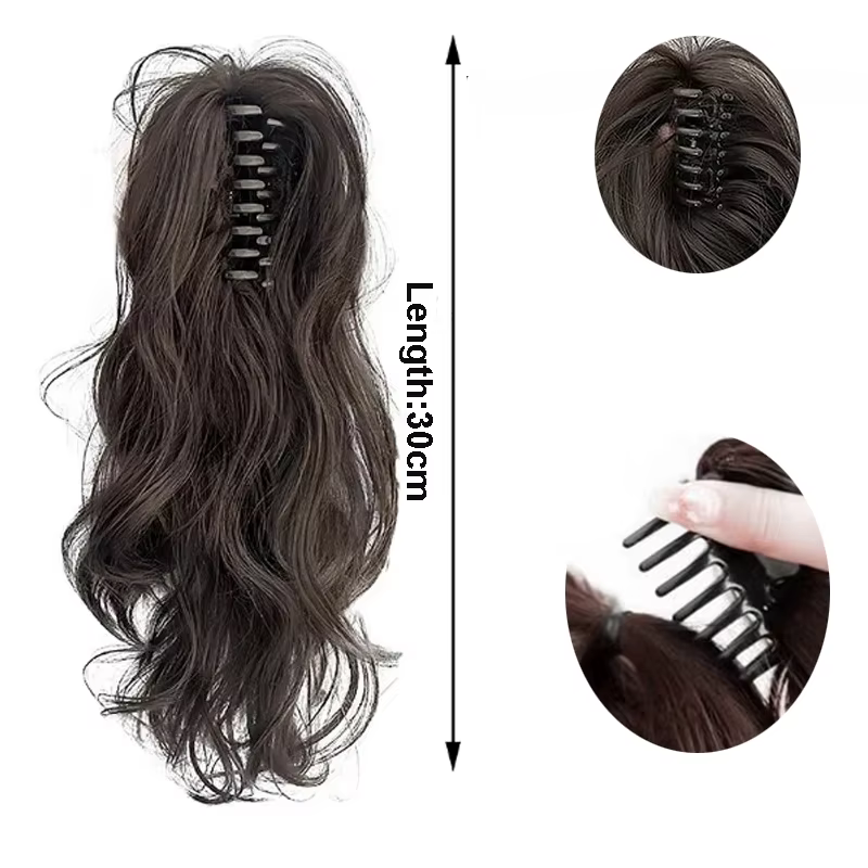 12 pouces/30CM pince à griffe synthétique en queue de cheval Extensions de cheveux