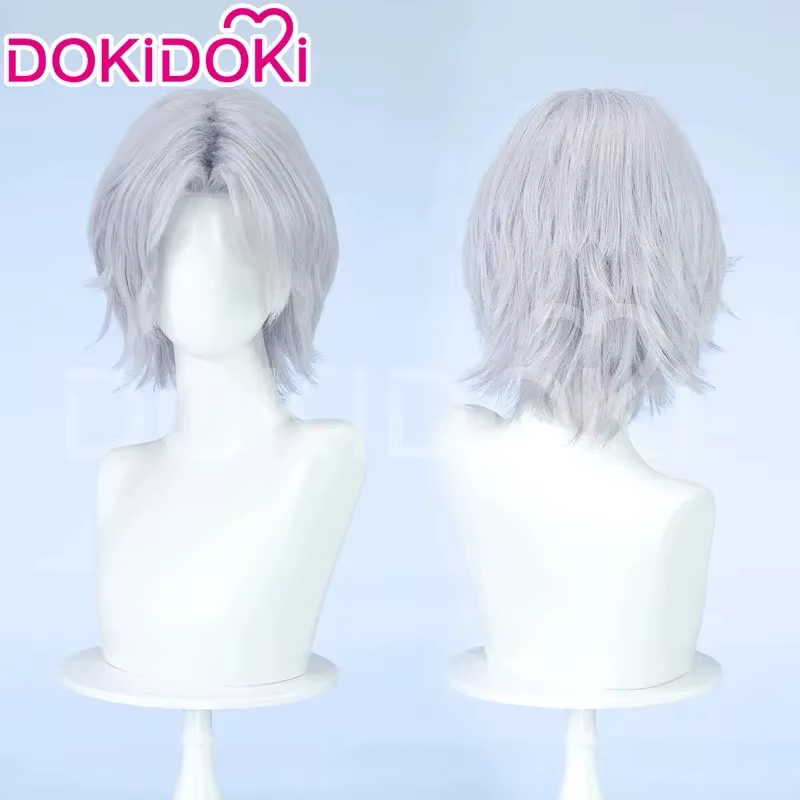 EN STOCK Dante ergil Lady Nico perruque jeu Cosplay DokiDoki Halloween 35 cm Siler gris blanc cheveux Mary Dante collier casquette Coszei