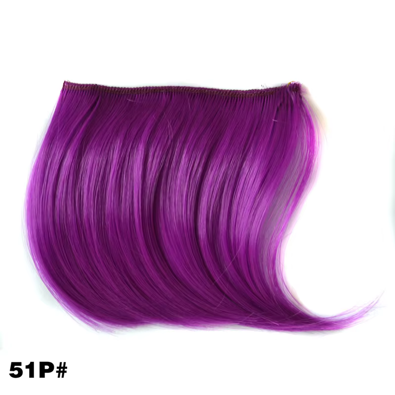 2Clips Clip-in coloré synthétique cheveux frange Extension frontale fausse