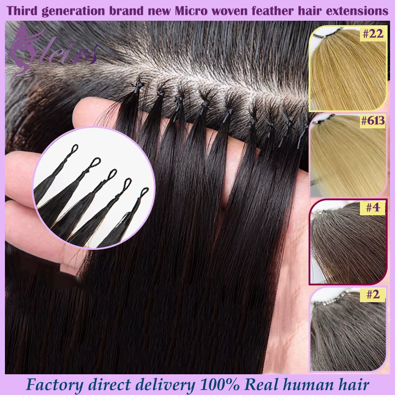 ADEIRS nouvelles extensions de cheveux en plumes 100%