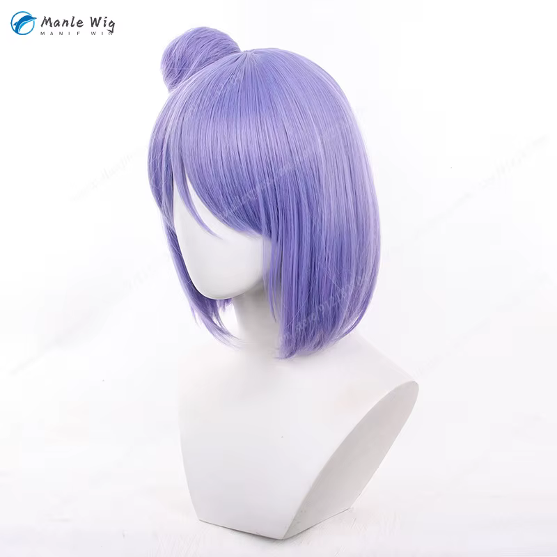 Perruque de Cosplay Anime violette 35cm