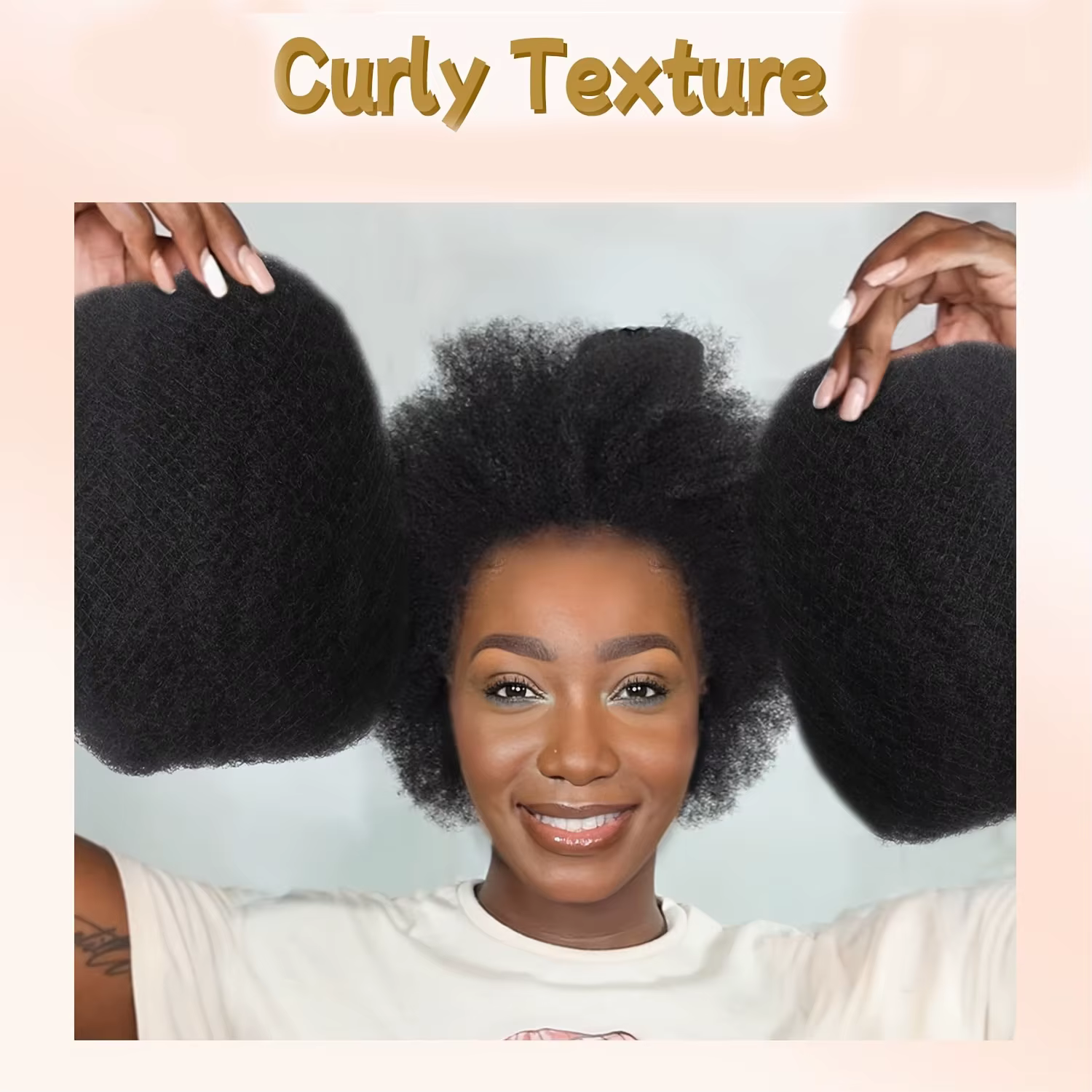 Cheveux synthétiques bouclés afro crépus pour tresses/extensions de locs permanentes
