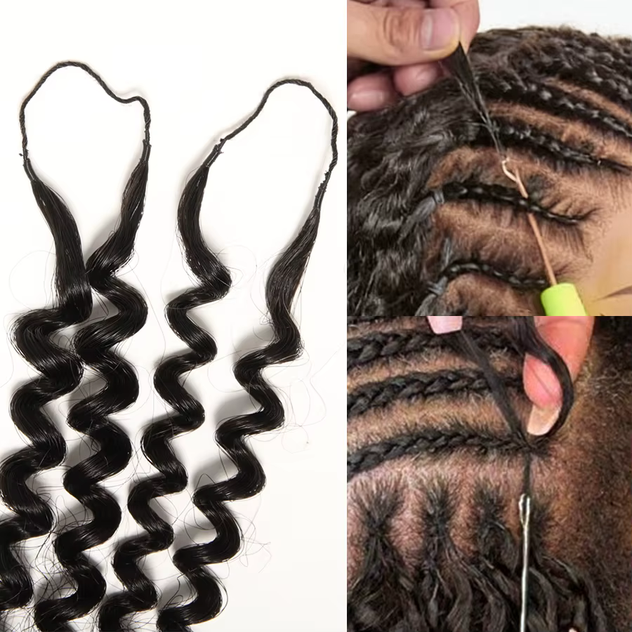 Extensions de cheveux humains crépus bouclés au Crochet perruques bouclées sans nœuds paquets