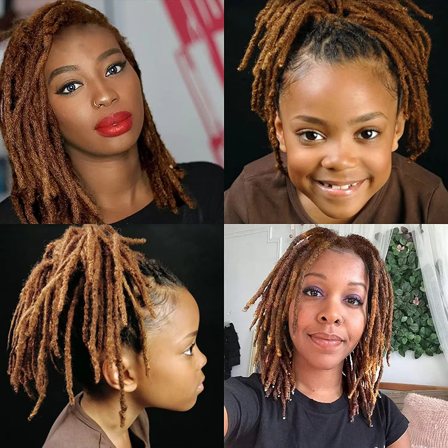 Extensions de dreadlocks en cheveux humains colorées de 4 à 30 pouces
