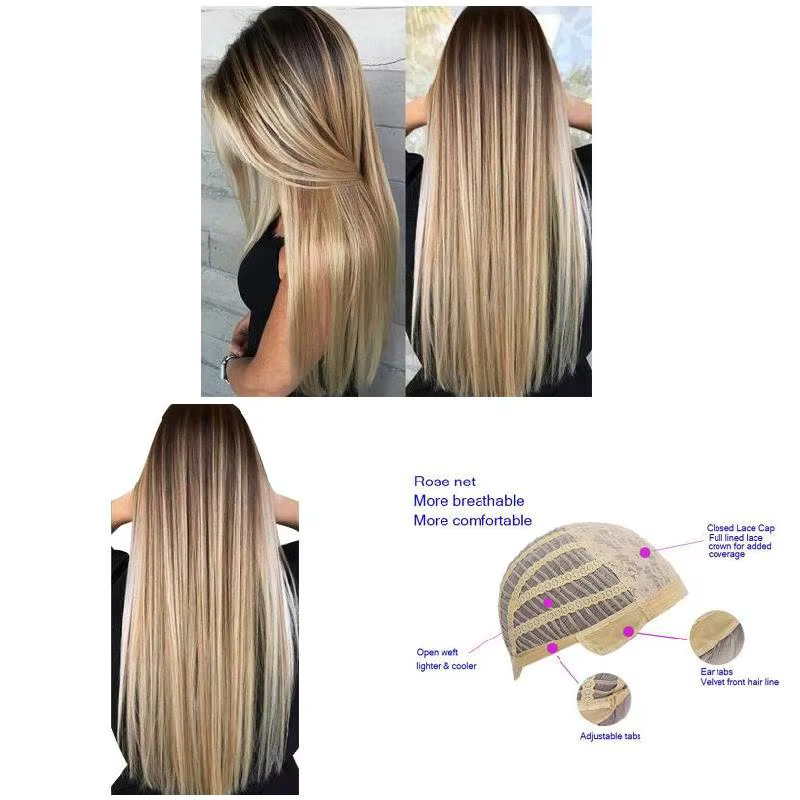 Perruque synthétique lisse et longue de 72cm pour femme