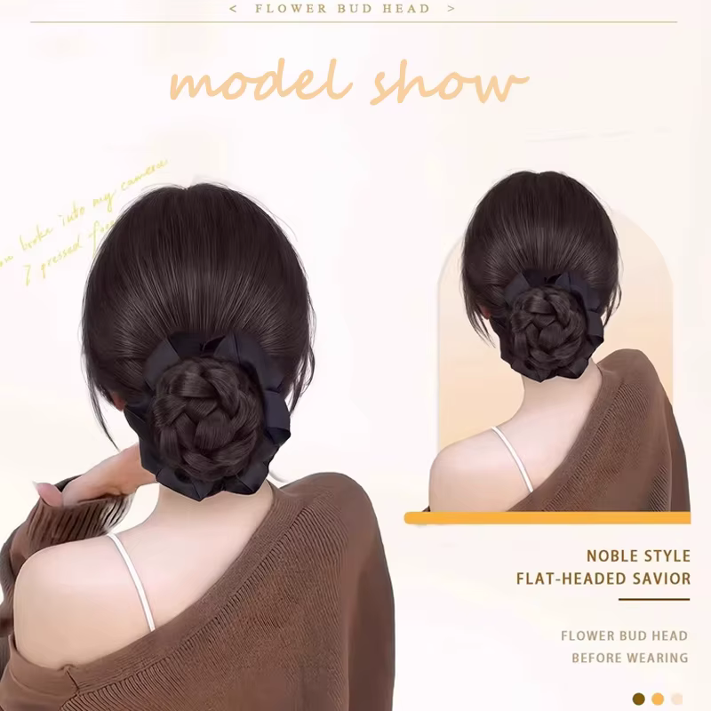 Extensions de chignon tressées synthétiques