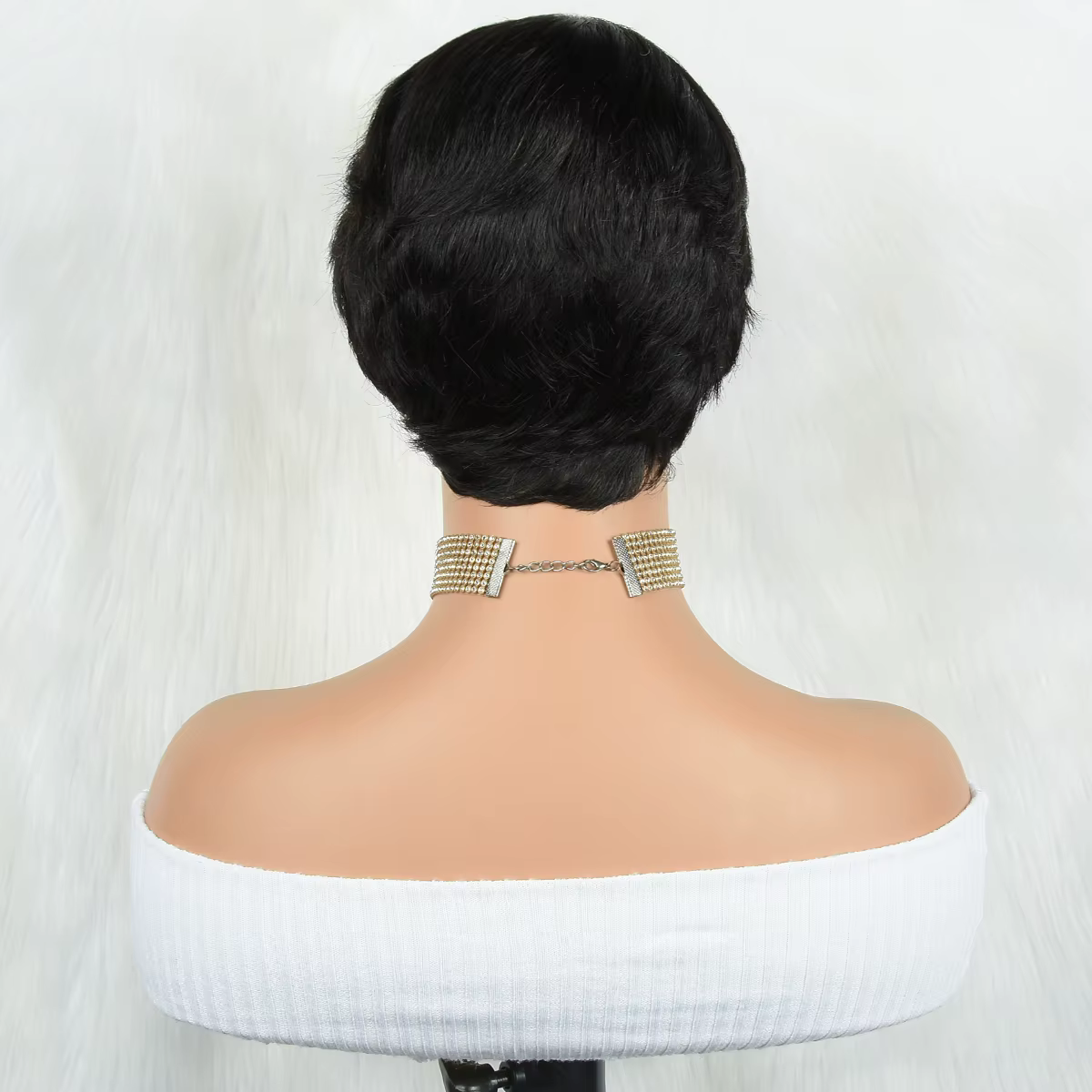 Perruque de Cheveux Humains Courts et Lisses, Coupe Pixie, Faite à la Machine, Bon Marché, pour Femme
