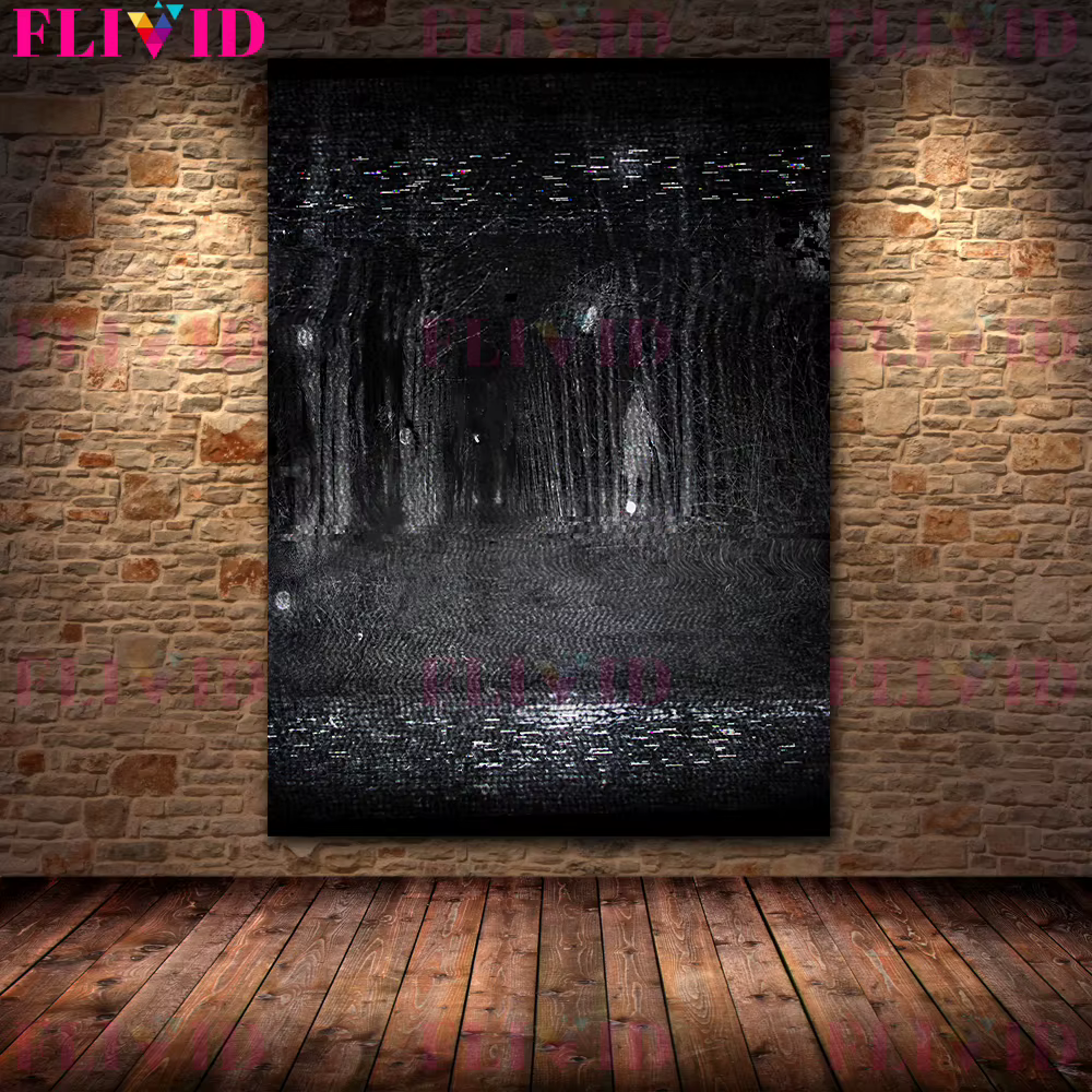 Peinture sur toile d'art mural vintage, une ombre dans la forêt, des Wraiths, fantôme d'horreur, affiche d'art vidéo, impression, décoration de la maison, sans cadre