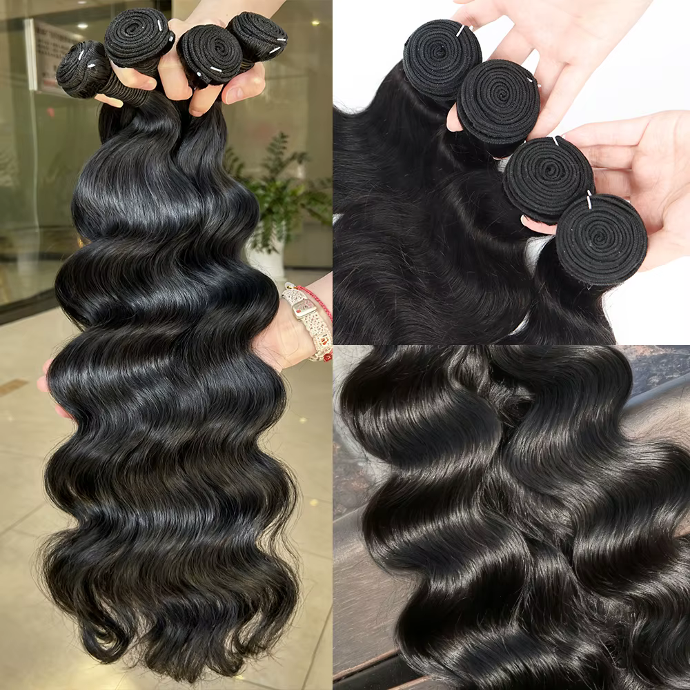 Extensions de Cheveux Humains Naturels Bruts 16A