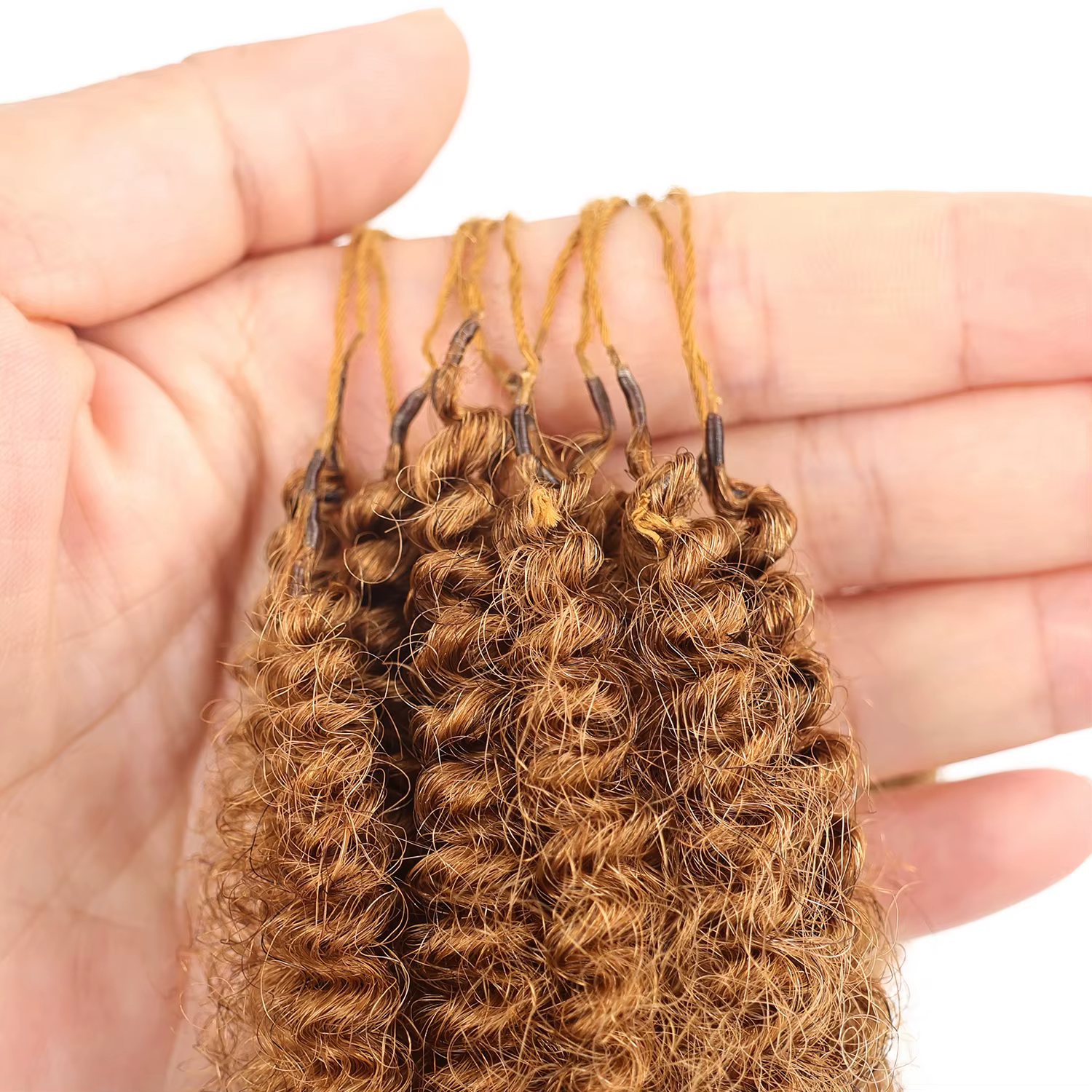 Extensions de cheveux humains Afro Kinky Feather au crochet
