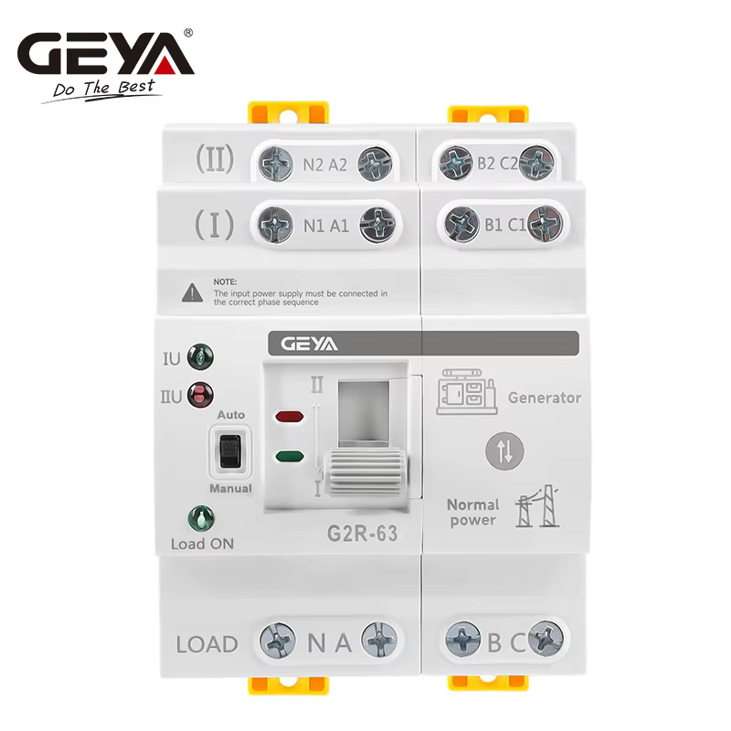 Interrupteur de transfert automatique GEYA G2R ATS Mini 220V 230V, commutateurs électriques à double alimentation, alimentation ininterrompue 63A 110V