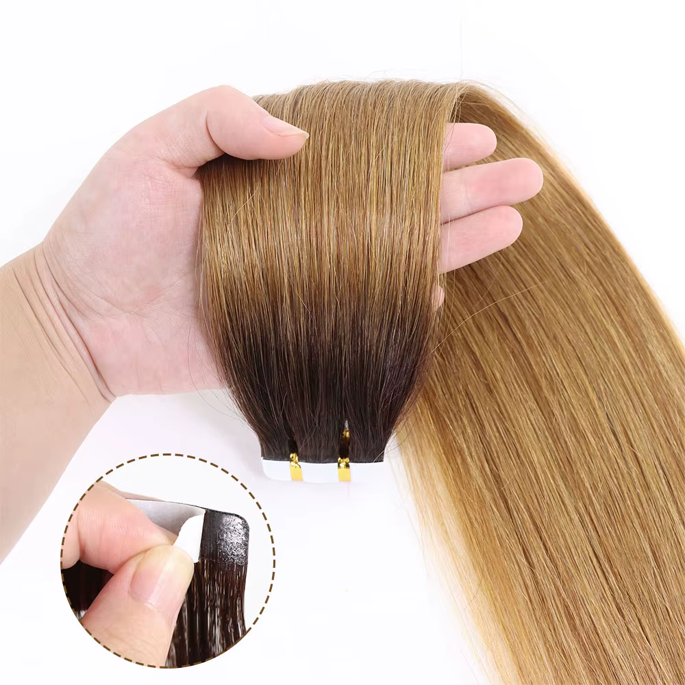 Extensions de bande de cheveux humains blonds