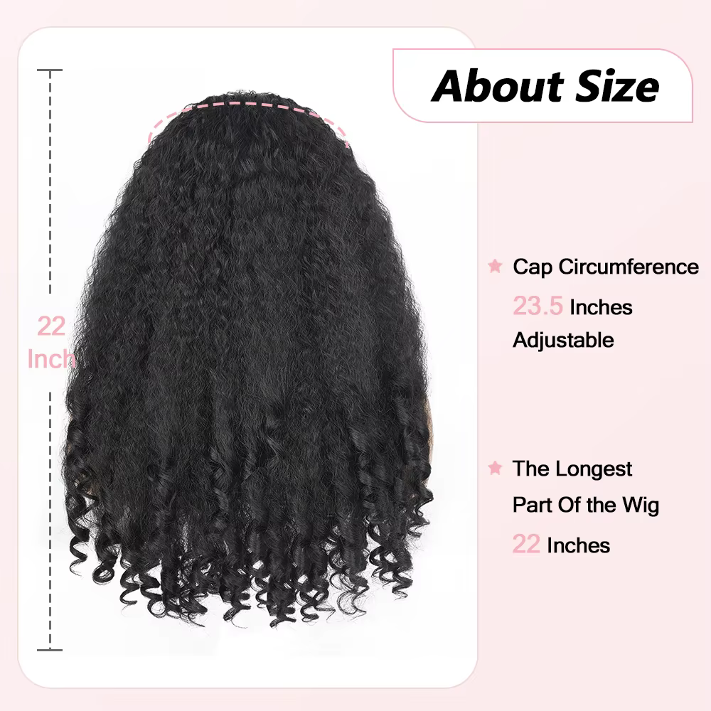 Perruque Lace Front Wig synthétique bouclée Afro 13x6