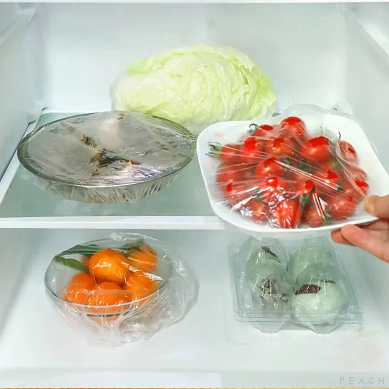 Couvercle jetable de conservation des aliments frais, 100 pièces, couvercles de stockage des aliments en plastique, couvercles de bol réutilisables, couvercles extensibles, sac de couverture élastique