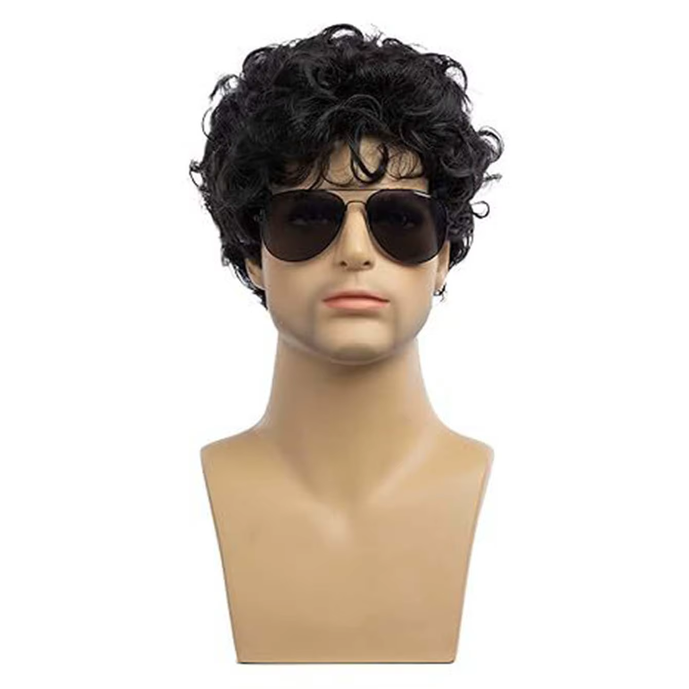 Perruque synthétique noire pour hommes