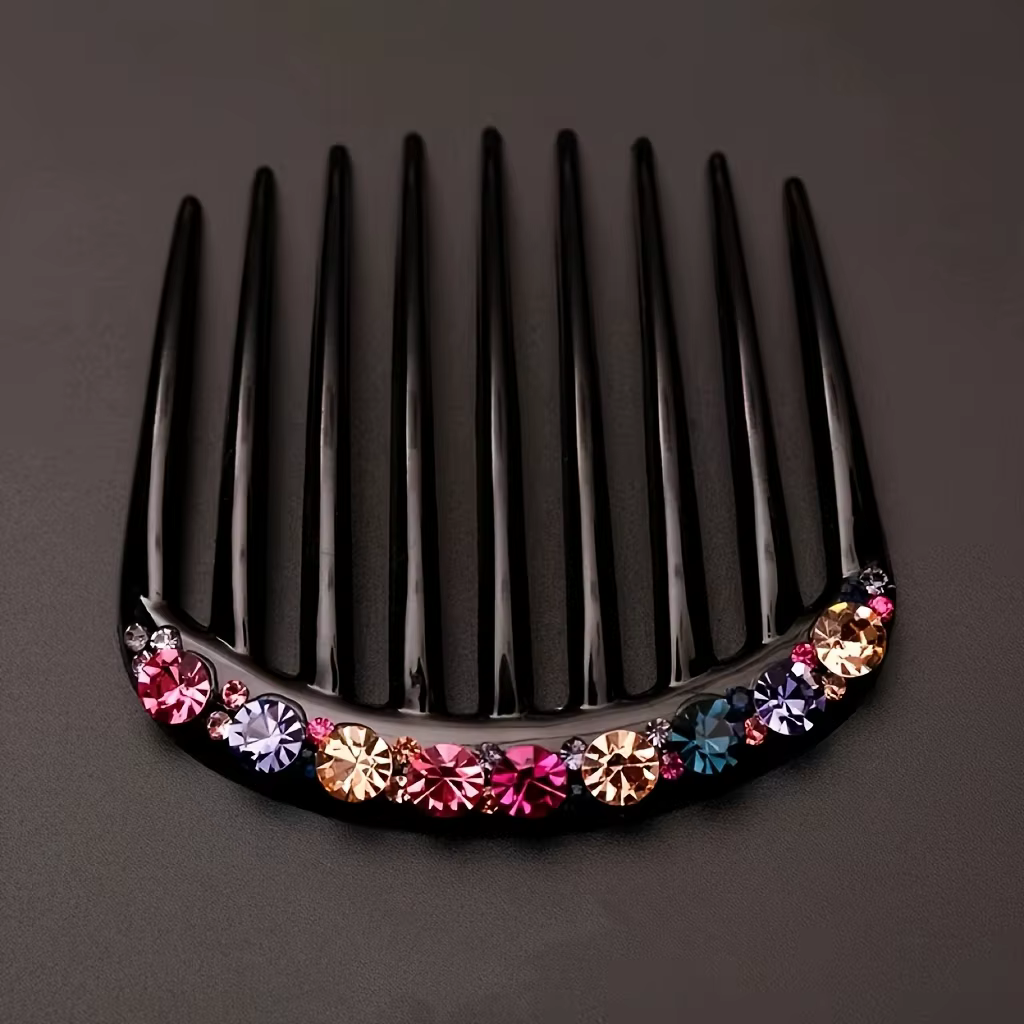 Peigne à cheveux à 9 dents en strass