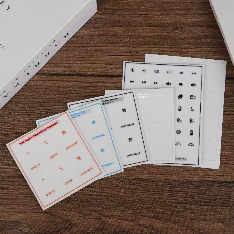 Autocollant de clavier pour touches de raccourci Mac OS, film de transfert détachable, icônes de texte pour ordinateur de bureau
