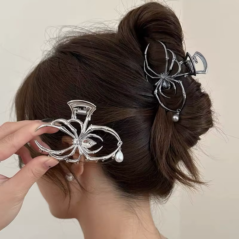Pinces à cheveux en métal gothique pour femmes