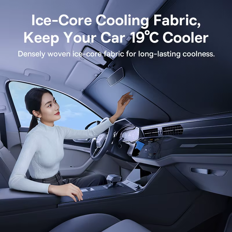 Basues voiture pare-soleil pare-brise couverture voiture fenêtre avant soleil Protection UV pliable pare-soleil couverture sac de rangement pour Tesla