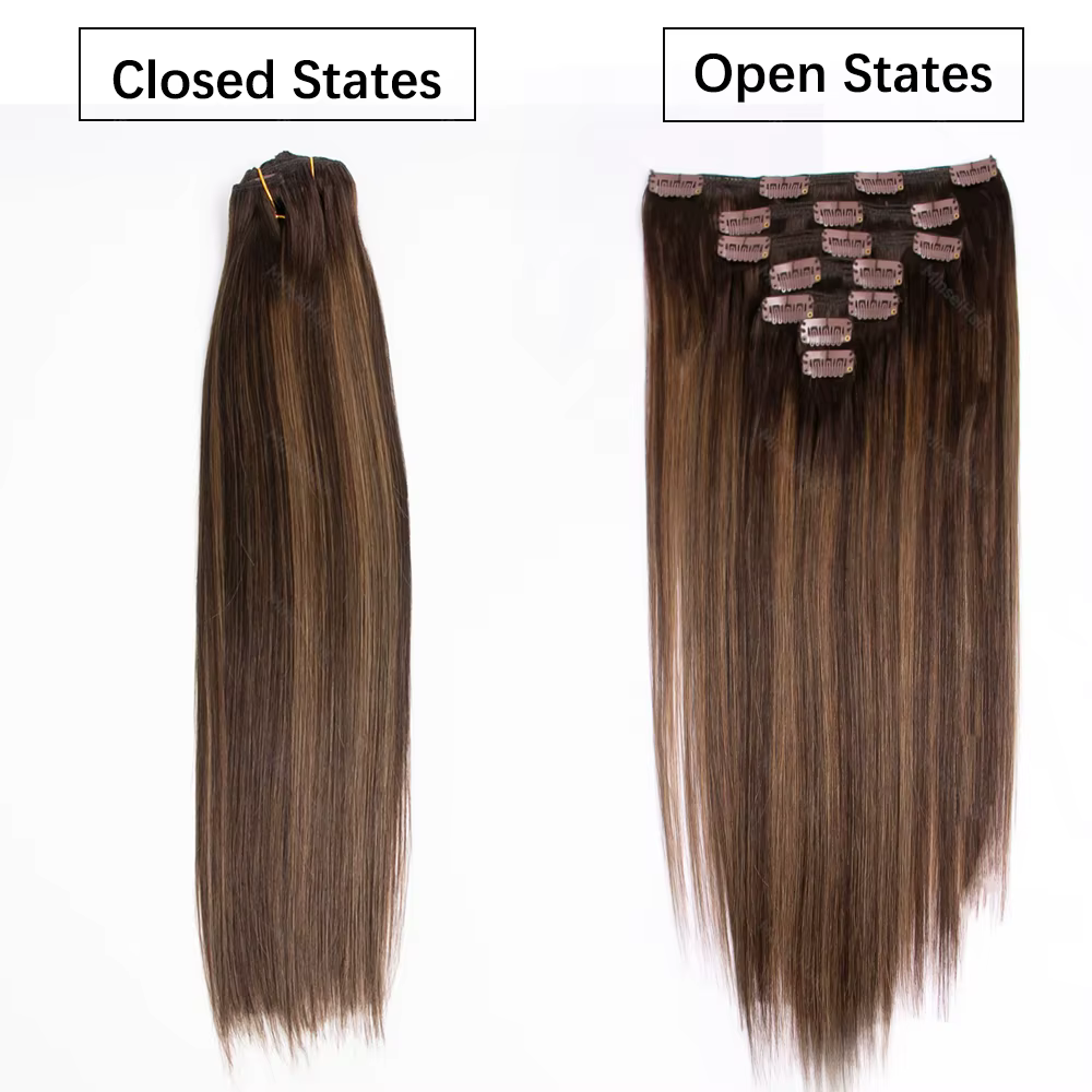 Extensions de cheveux naturels Remy à clipser