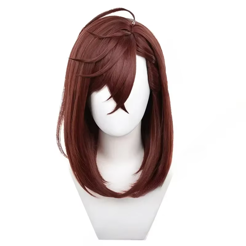Perruque de Cosplay Anime Momo Ayase, cheveux courts marron Dandadan, en Fiber résistante à la chaleur, pour fête d'halloween, pour filles et femmes