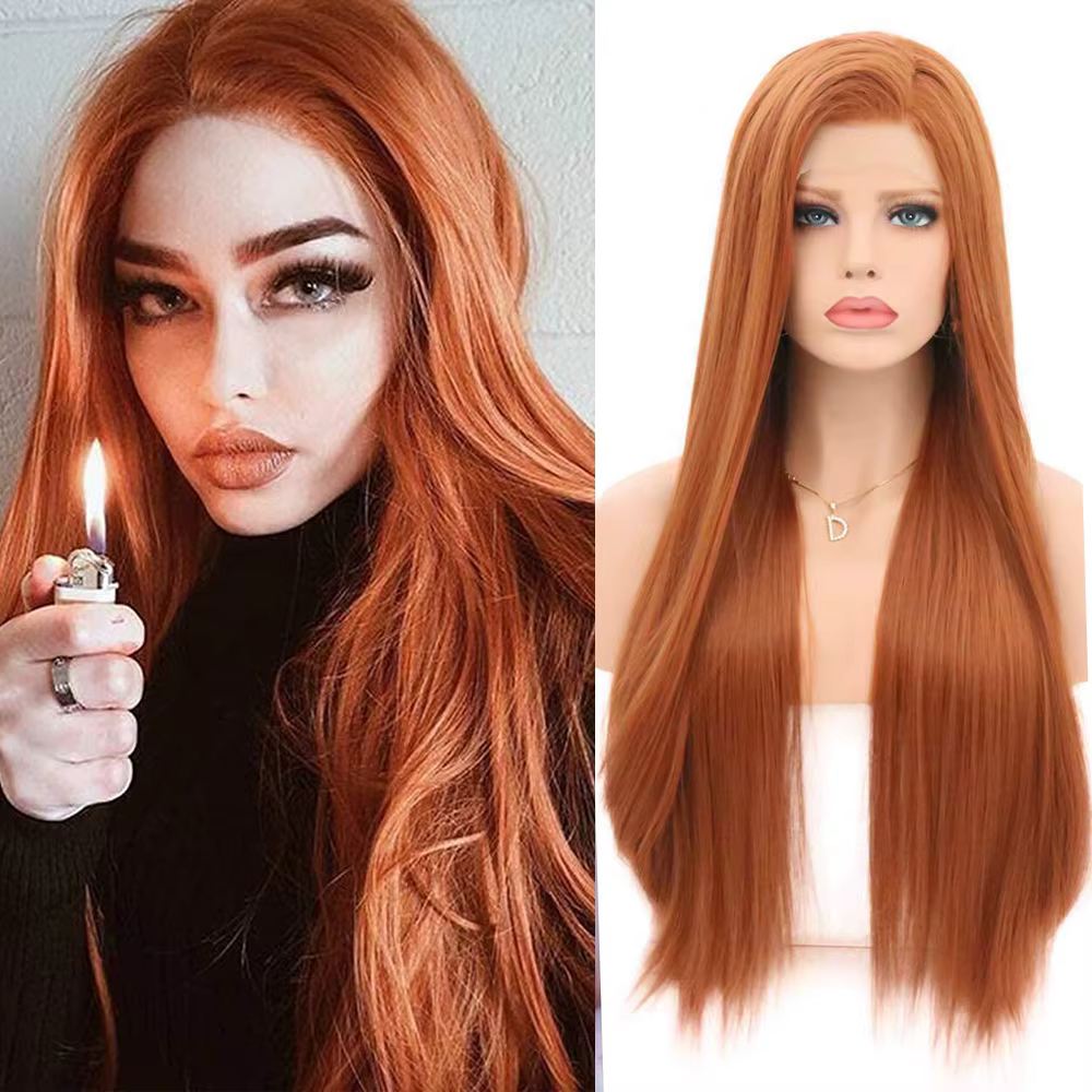 VideoWig-Perruque Synthétique Longue et Lisse pour Femme