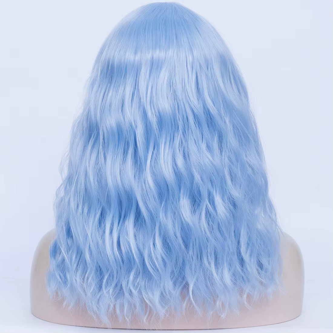 Perruque synthétique bleue longue et bouclée pour femmes