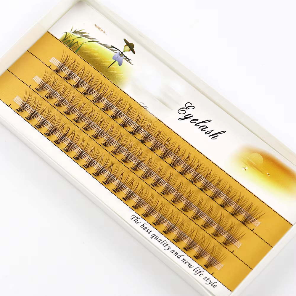 1 boîte/60 paquets de cils de vison naturel 3D russe extension