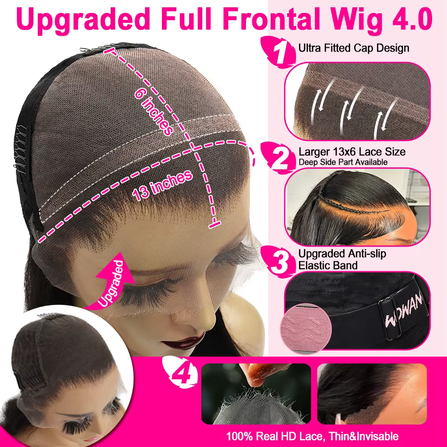Perruque Lace Frontal Wig 100% naturelle bouclée
