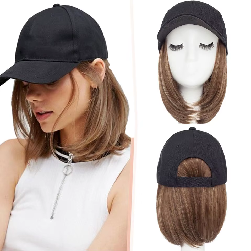 Casquette de Baseball avec Extensions de cheveux pour femmes