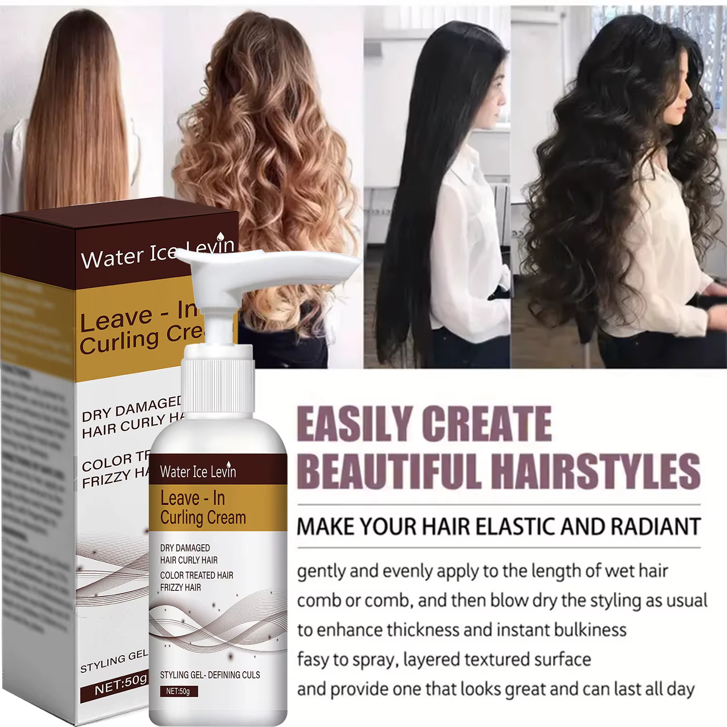 Crème pour boucler les cheveux. Restaure