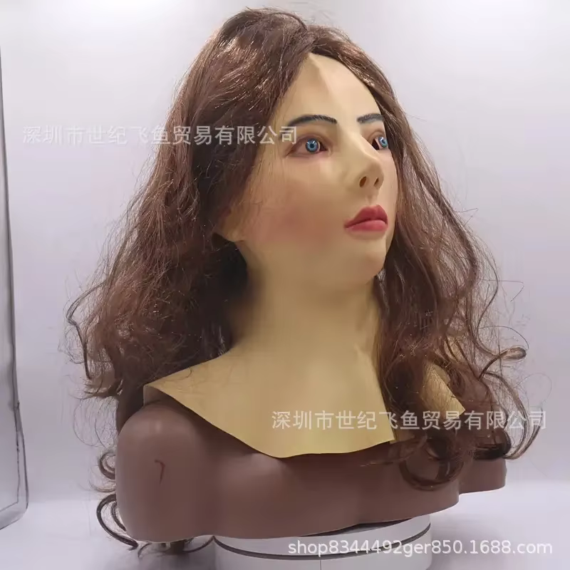 Nouveau Masque de Femme Magnifique avec Perruque Longue