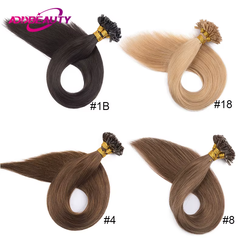 Addbeauty Extensions de cheveux de Fusion humaine U pointe kératine Capsule 100% Remy