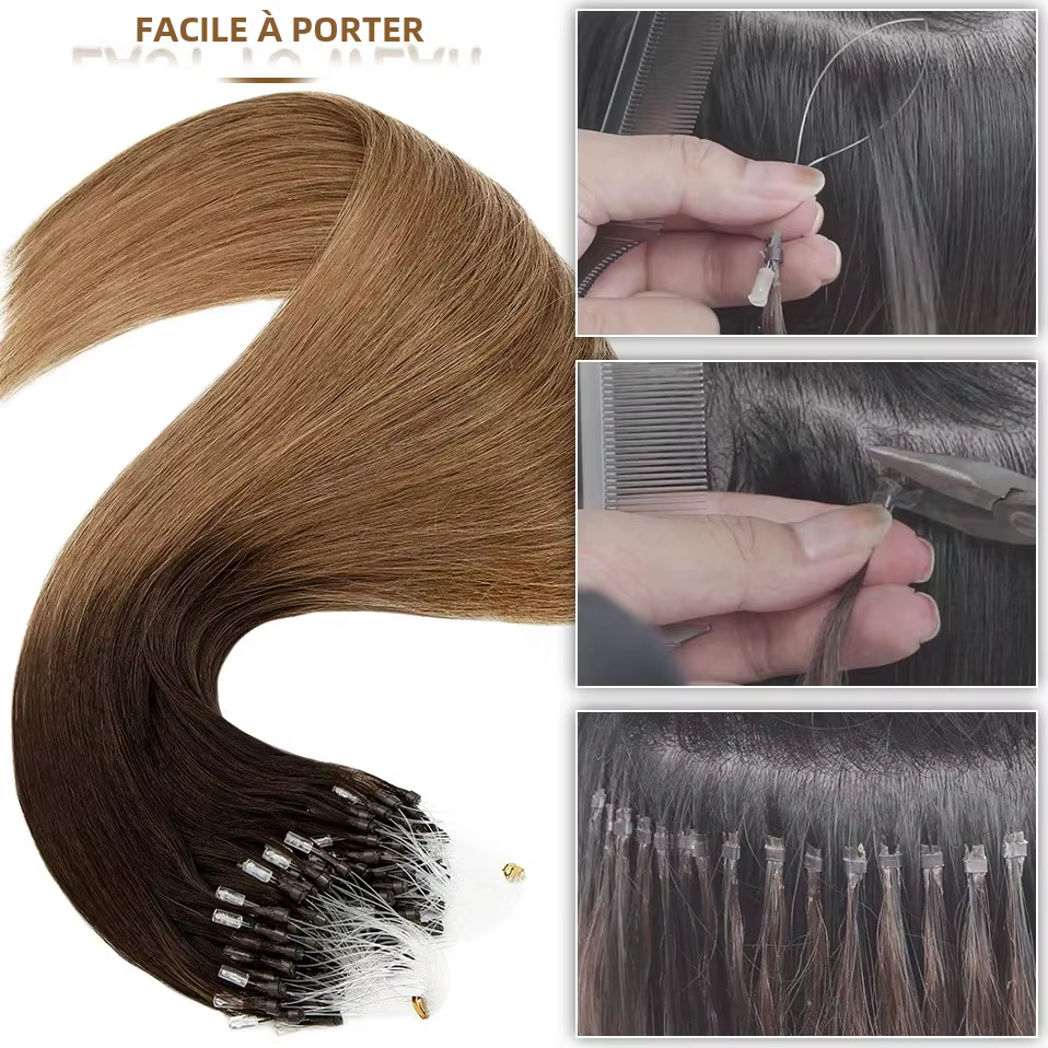 S-noilite 0.5g Micro boucle Extensions de cheveux humains extrémité saine