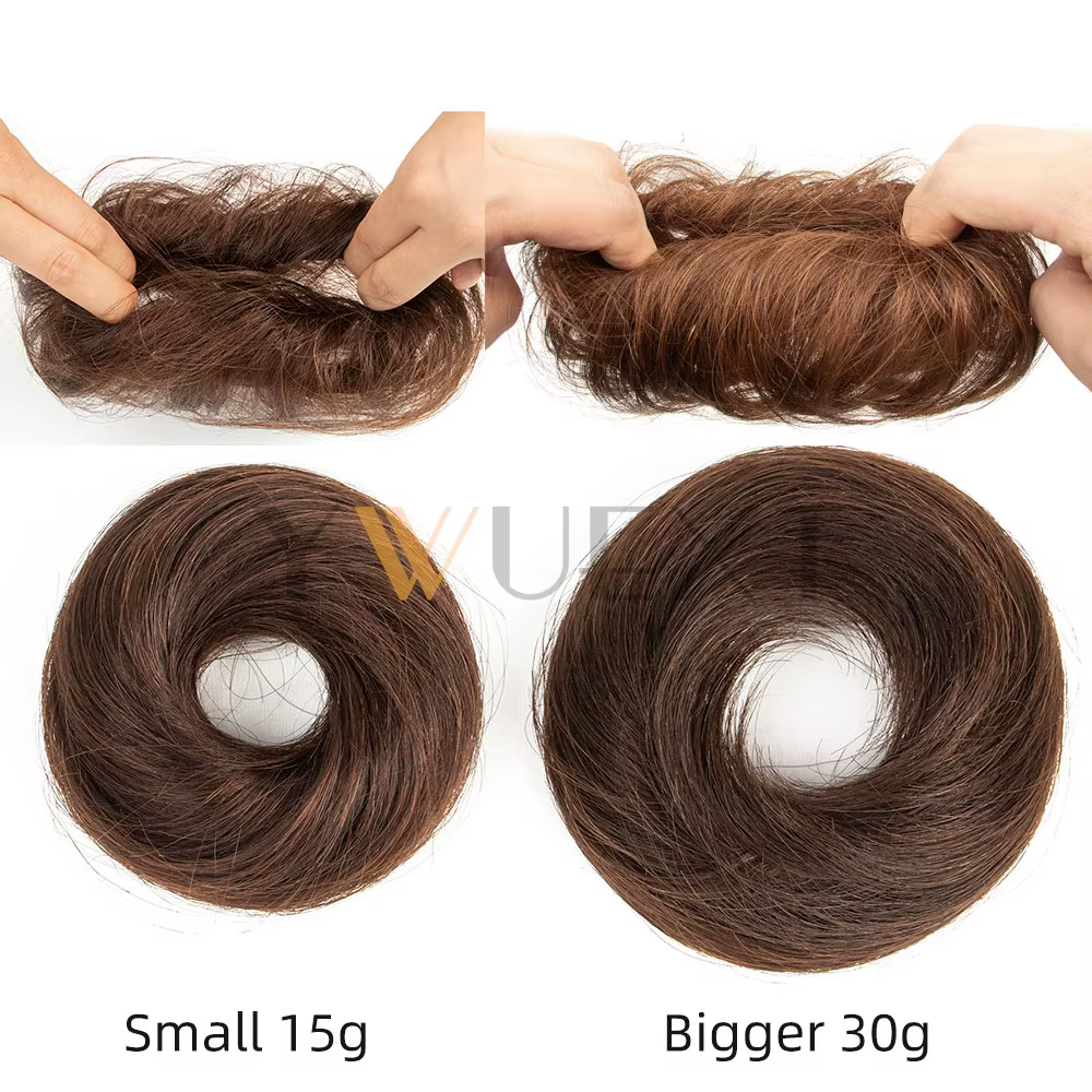 Chignon de cheveux humains blonds