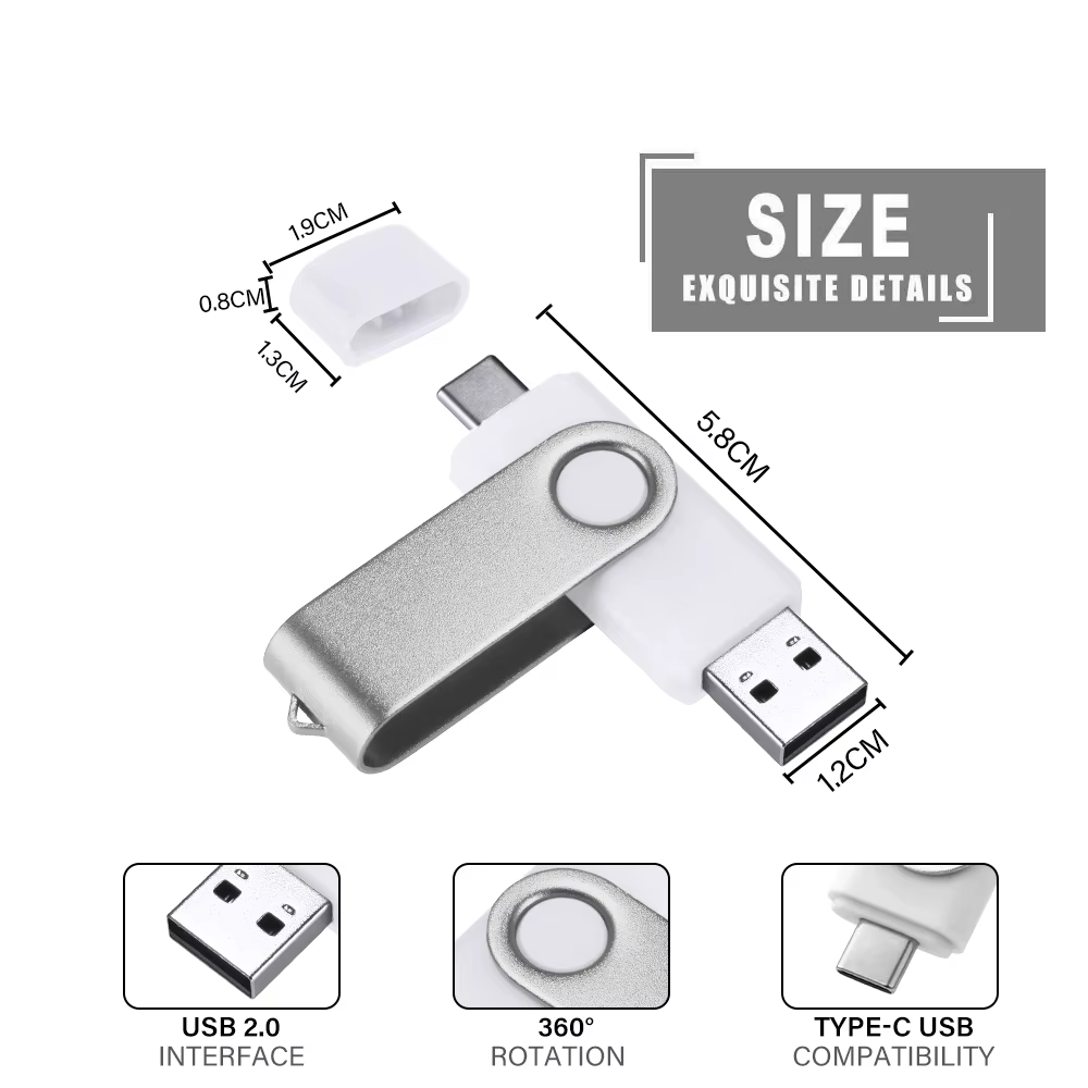 Extensions de téléphone OTG, clé USB de capacité réelle, clé USB avec Logo personnalisé gratuit, avec porte-clés, disque U 64 go/32 go/16 go