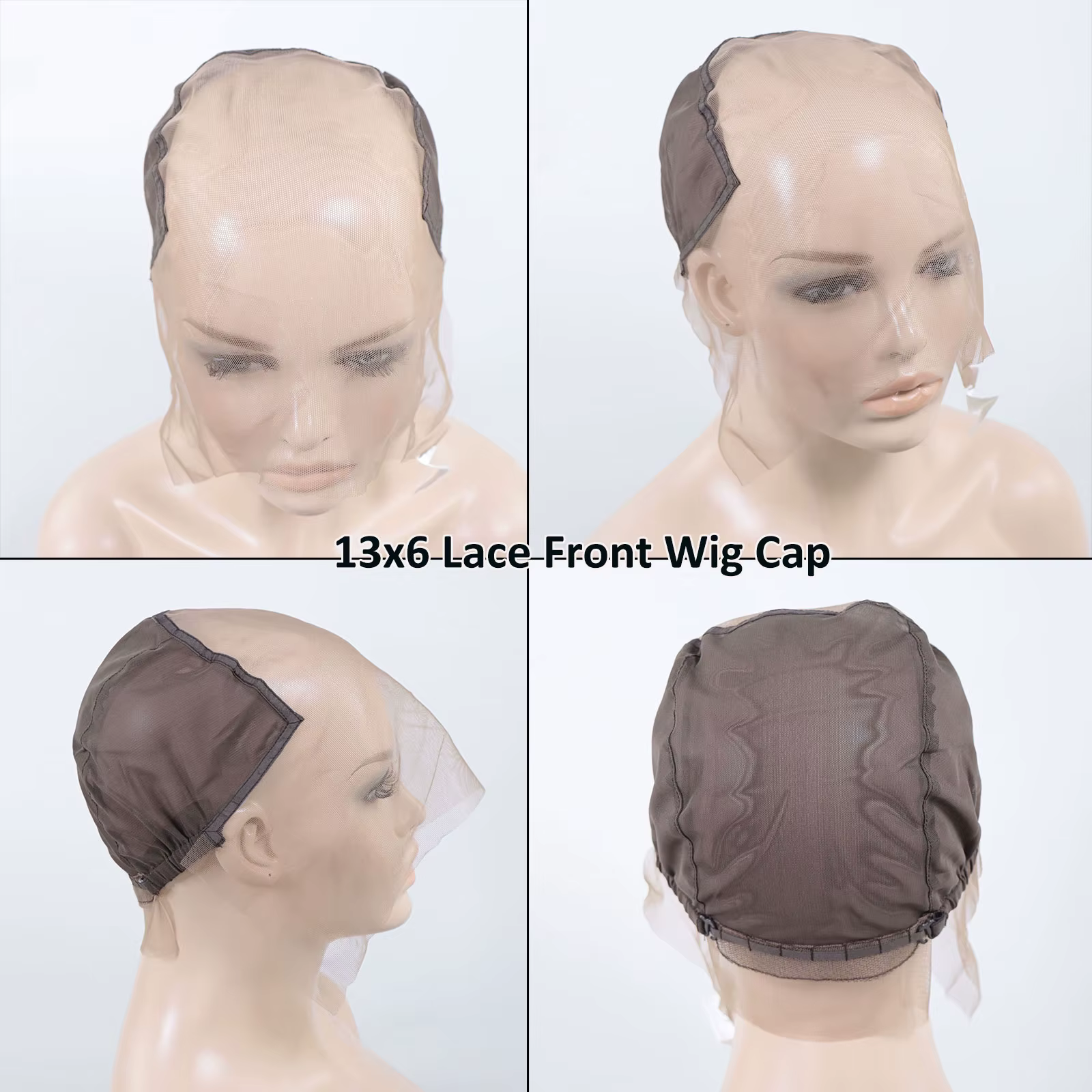Bonnet de perruque Full Lace Transparent Suisse 360, Bonnets de perruque pour perruques exécutives, Filet de tissage en dentelle sans colle, Accessoires de casquette, 13x6