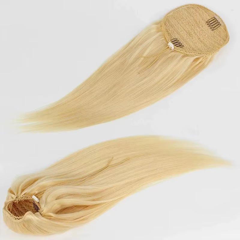 Extension queue de cheval cheveux humains 100G # 613 Blonde Remy