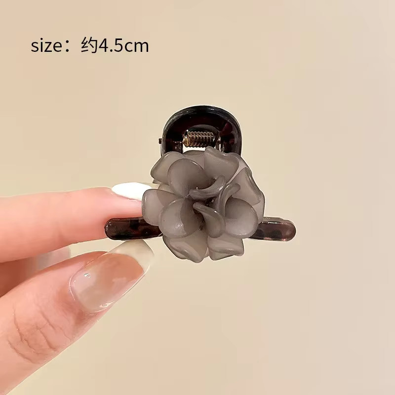 Petites pinces à cheveux camélia en acrylique pour femmes et filles