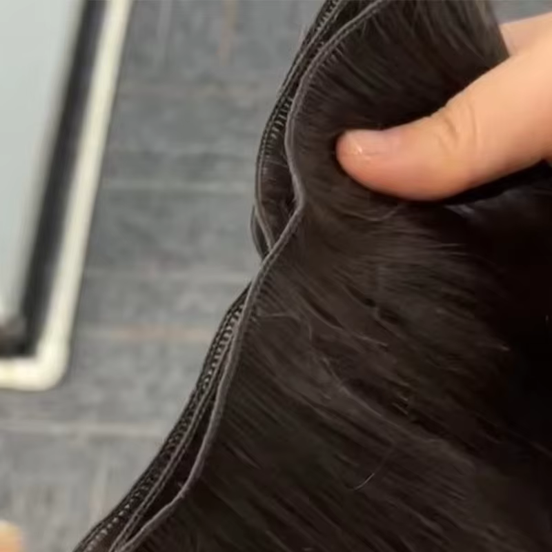 Genius trame droite brésilienne 100% naturel cheveux humains paquets Double dessiné Invisible Extensions