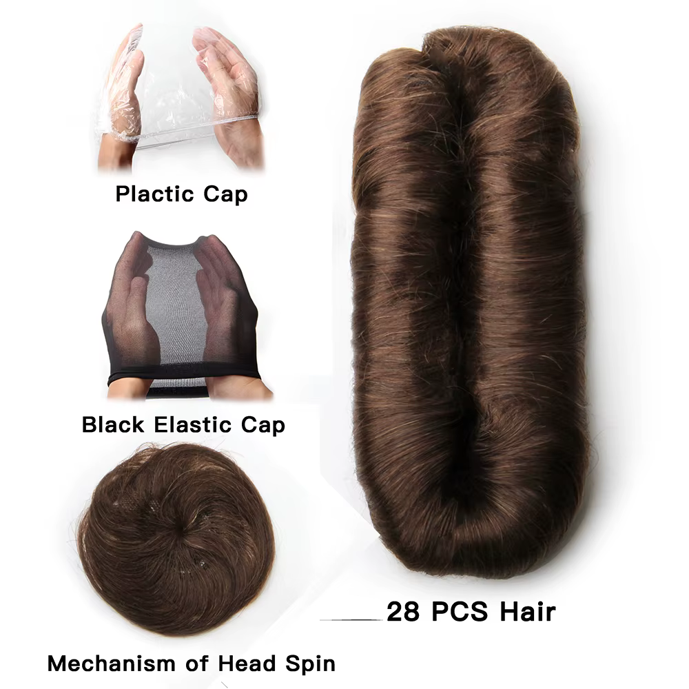28 pcs/Lot Extensions de cheveux humains indien brut paquets