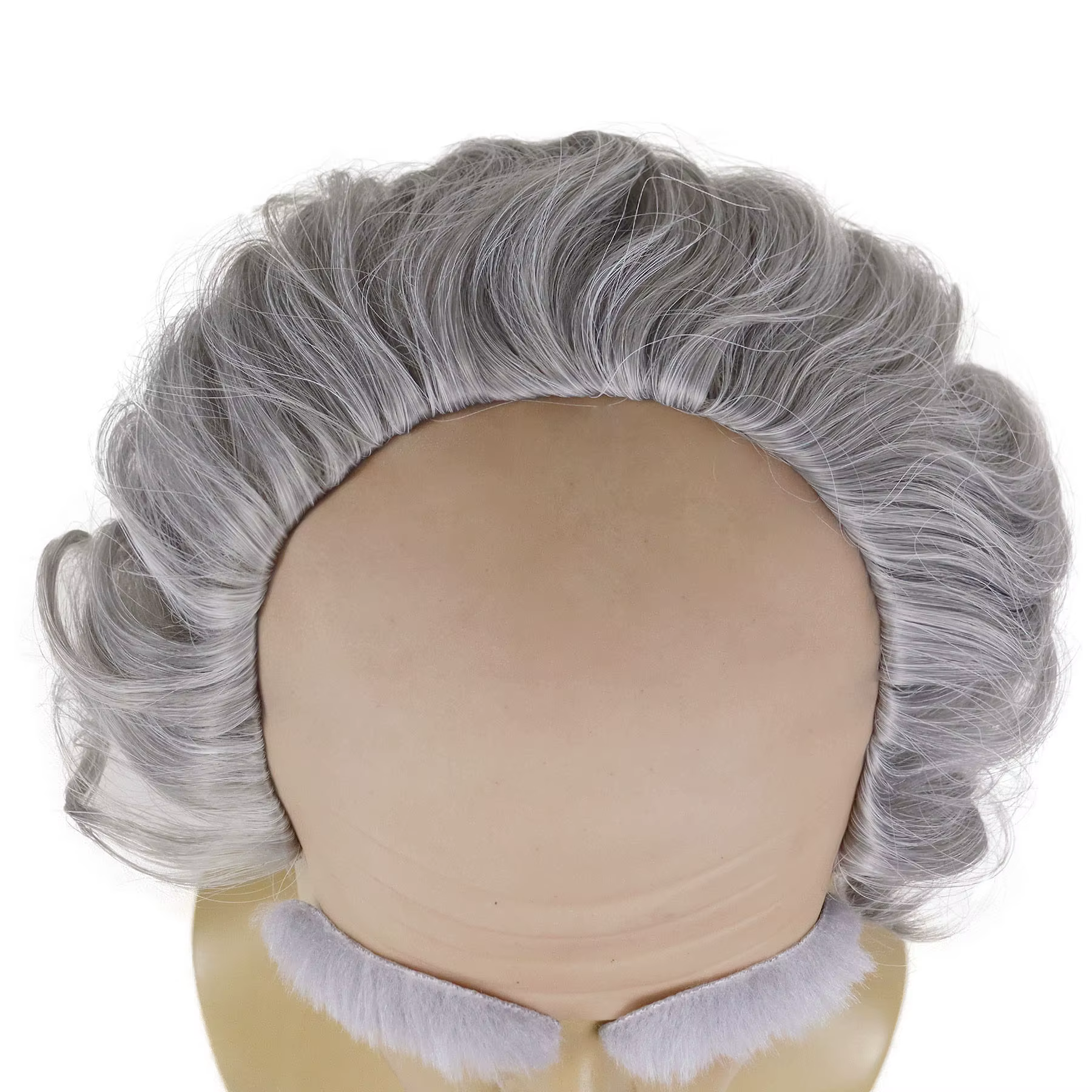 Perruque synthétique grise pour hommes âgés
