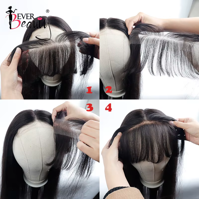 Frange de cheveux humains coupe émoussée