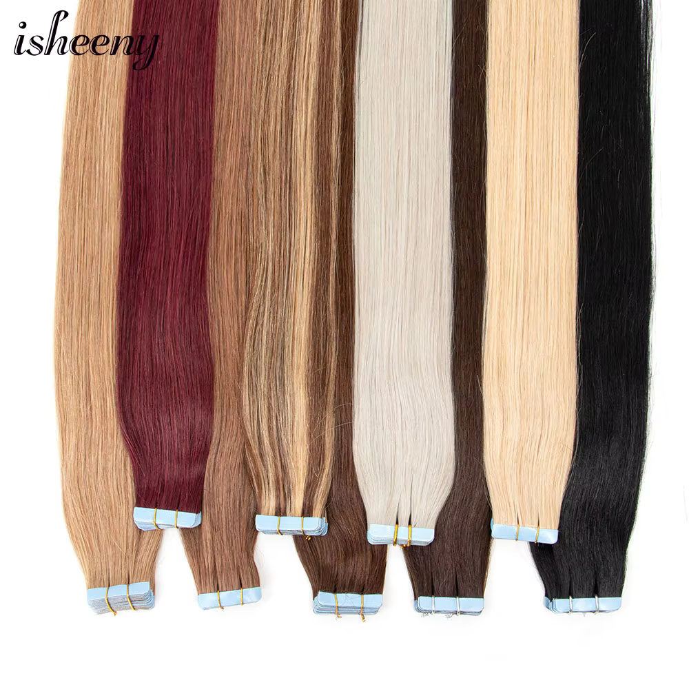 Extensions de cheveux naturels Isheeny à bandes adhésives