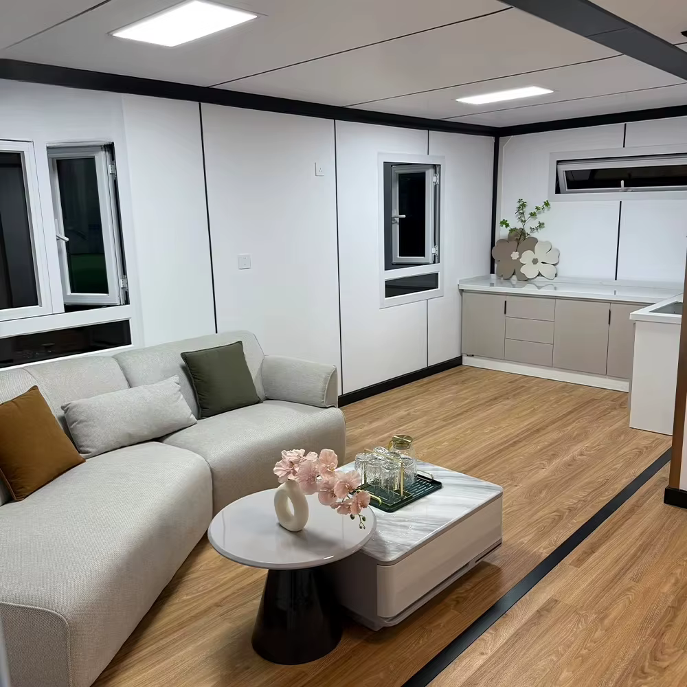 Maison préfabriquée personnalisée prête à l'emploi à 3 chambres, maisons modulaires préfabriquées, maison conteneur extensible, mini-maisons