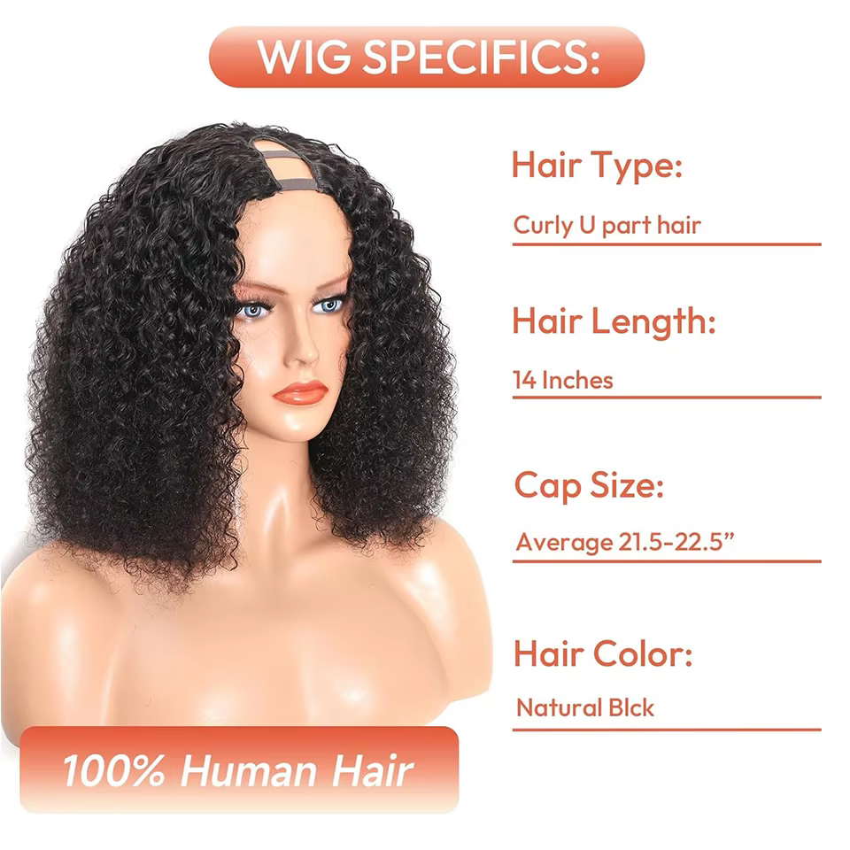 Perruque en cheveux humains U-Part sans colle